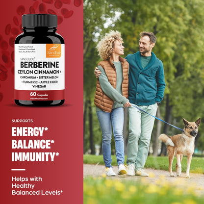 Blood Sugar Support Complex Supplement | Supports Healthy Blood Sugar Levels Already Within Normal Range | With Berberine, Cinnamon, Chromium, Turmeric - Maple Wellness Supplements