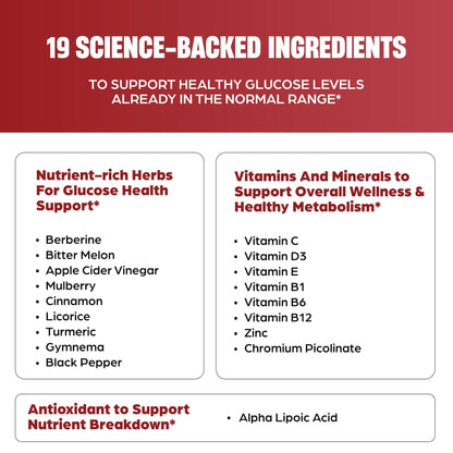 Blood Sugar Support Complex Supplement | Supports Healthy Blood Sugar Levels Already Within Normal Range | With Berberine, Cinnamon, Chromium, Turmeric - Maple Wellness Supplements
