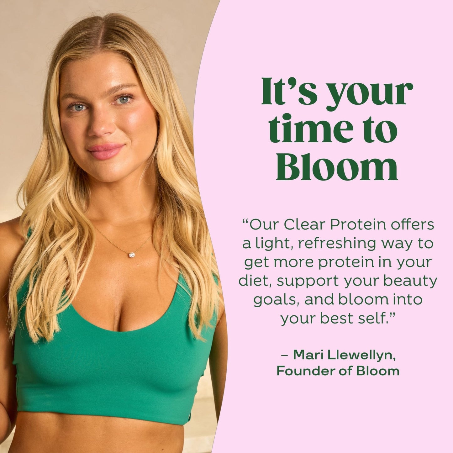 Bloom Clear Protein, Whey Protein Isolate with Collagen Peptides and Digestive Enzymes, 20g Protein, Sugar Free Post Workout Drink Mix, 90 Calories, - Maple Wellness Supplements
