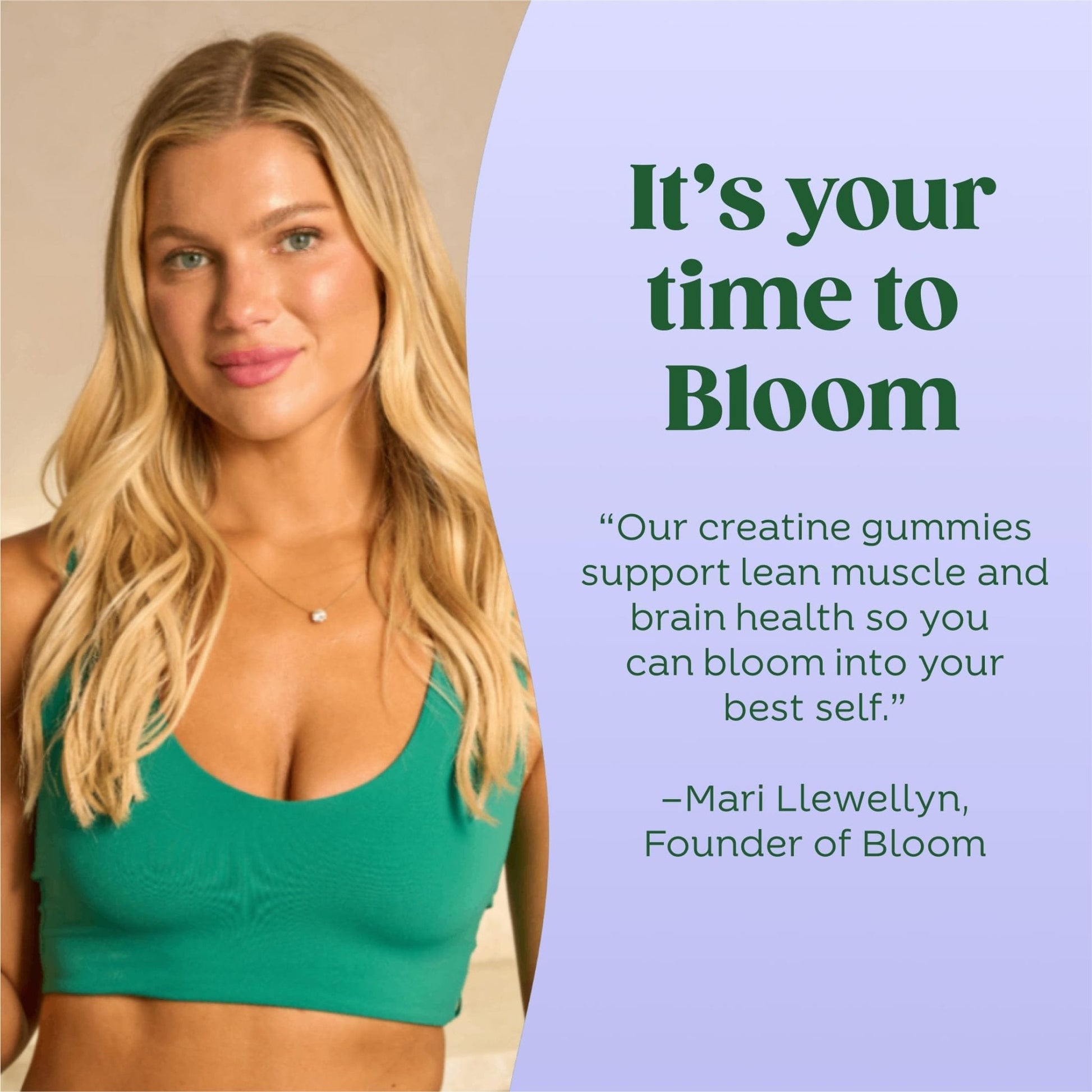 Bloom Creatine Monohydrate Gummies, 5g Per Serving, Sugar Free Creatine Gummy for Workout, Strength, Cognitive Health & Lean Muscle Support - Maple Wellness Supplements