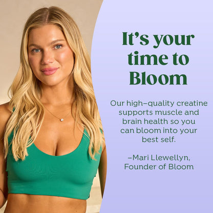 Bloom Nutrition Creatine Monohydrate Powder, 5g Micronized Creatine per Serving, Supports Muscle Recovery, Strength, Endurance, Pre or Post Workout, Gluten Free, Non GMO, Unflavored, 40 SVG, 7.3 oz - Maple Wellness Supplements