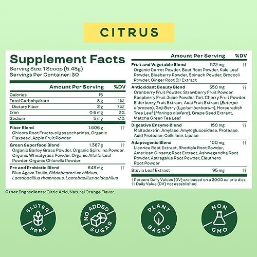 Bloom Nutrition Greens and Superfoods Powder for Digestive Health, Greens Powder - Maple Wellness Supplements