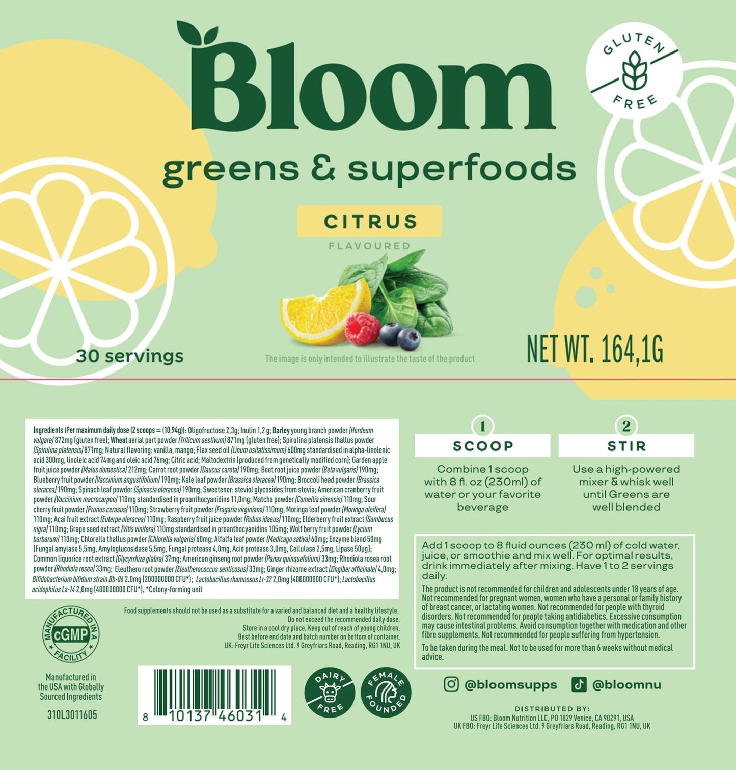 Bloom Nutrition Greens and Superfoods Powder for Digestive Health, Greens Powder - Maple Wellness Supplements