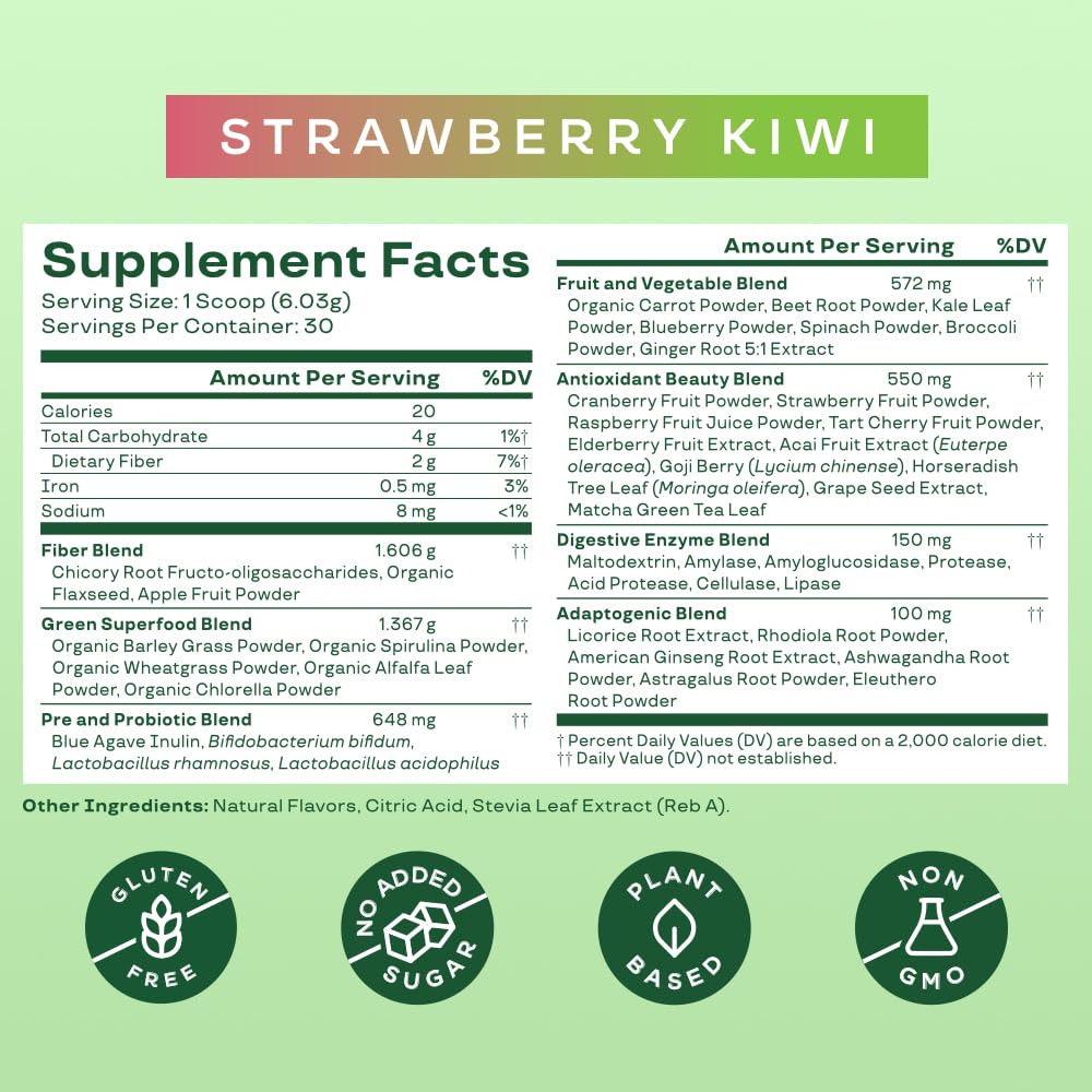 Bloom Nutrition Greens and Superfoods Powder for Digestive Health, Greens Powder - Maple Wellness Supplements