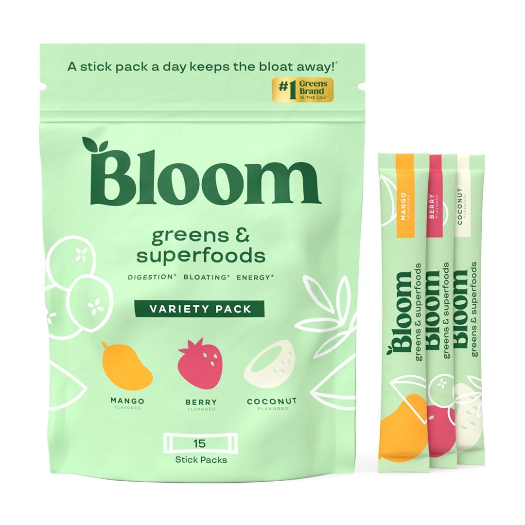 Bloom Nutrition Greens and Superfoods Powder Packets for Digestive Health, Greens - Maple Wellness Supplements