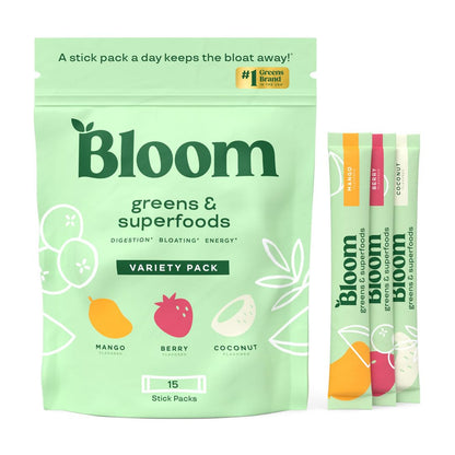 Bloom Nutrition Greens and Superfoods Powder Packets for Digestive Health, Greens - Maple Wellness Supplements