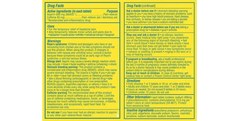 Blowfish for Headaches | Maximum Strength Effervescent Pain Relief Tablets – Treats Headaches Fast, 2X Faster Than Pills – Lemon Flavor (2 Pack) - Maple Wellness Supplements