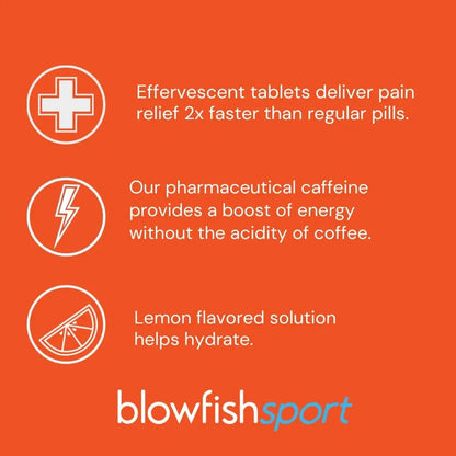 Blowfish Sport | Pain Relief for Athletes | Eases Sore Muscles | Boosts Energy | Effervescent Formula Works Fast | Perfect for Morning Workouts - Maple Wellness Supplements