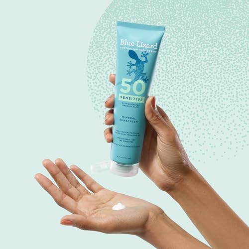 Blue Lizard Sensitive Mineral SPF 50 Sunscreen Lotion, 100% Mineral Sunscreen, UVA/UVB Protection - Maple Wellness Supplements