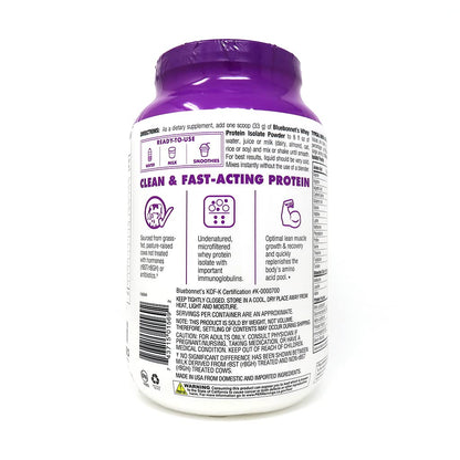 BlueBonnet 100% Natural Whey Protein Isolate Powder, Chocolate, 2 Pound - Maple Wellness Supplements