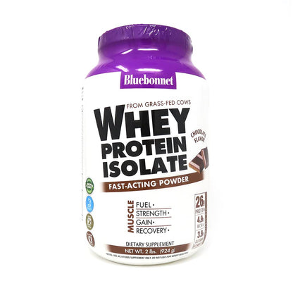 BlueBonnet 100% Natural Whey Protein Isolate Powder, Chocolate, 2 Pound - Maple Wellness Supplements