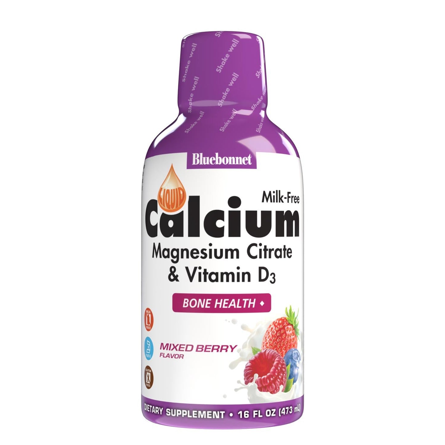 Bluebonnet Nutrition Liquid Calcium Citrate, Magnesium, Vitamin D3, Bone Health, Gluten Free, Soy Free, Milk Free, Kosher, 16 fl oz - Maple Wellness Supplements