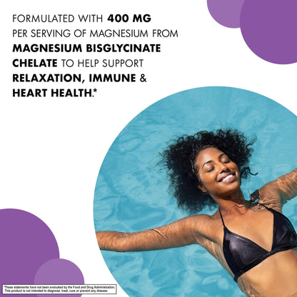 Bluebonnet Nutrition Magnesium Glycinate 400mg Maximum Absorption Mineral Complex Supports Energy Production & Enzyme Function - Non-GMO - Maple Wellness Supplements