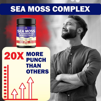 BMVINVOL 100 Capsules - Sea Moss Capsules 20790mg with Bladderwrack, Burdock - Maple Wellness Supplements