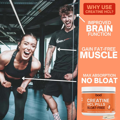 Bod Creatine HCL Capsules – 150 Pills | Creatine Hydrochloride Supplement for Men & Women | Easy-to-Swallow Alternative to Monohydrate Powder, Unflavored & Keto-Friendly - Maple Wellness Supplements