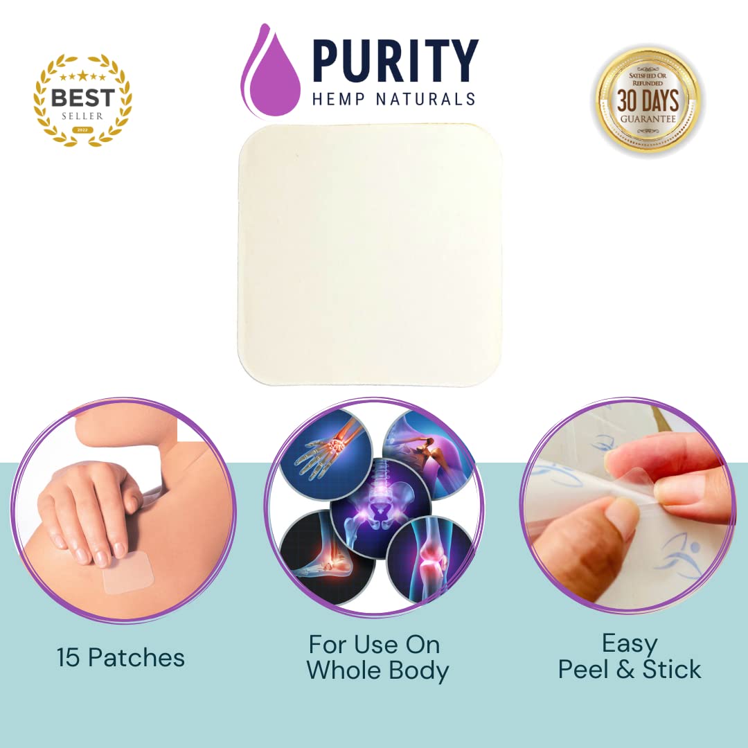 Body Discomfort Patch 120 mg - 15 ct (8 mg ea.) Lasts 24 Hours. Sweat & Water Resistant. Convenient & Discreet. For Use On Any Part Of The Body. Plant-Based Extended-Release Patch - Maple Wellness Supplements