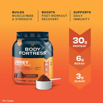 Body Fortress Super Advanced Isolate Protein, Chocolate Protein Powder Supplement - Maple Wellness Supplements