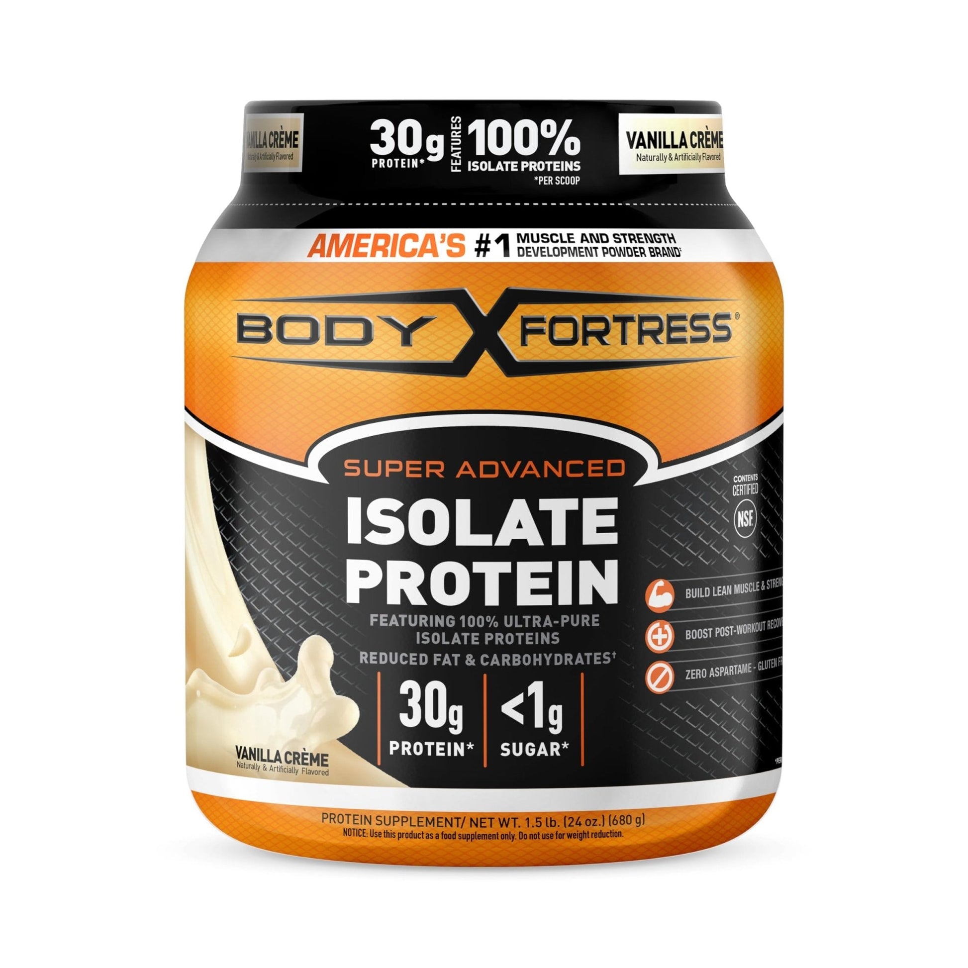 Body Fortress Super Advanced Isolate Protein Powder, Gluten Free, Vanilla Creme Flavored - Maple Wellness Supplements