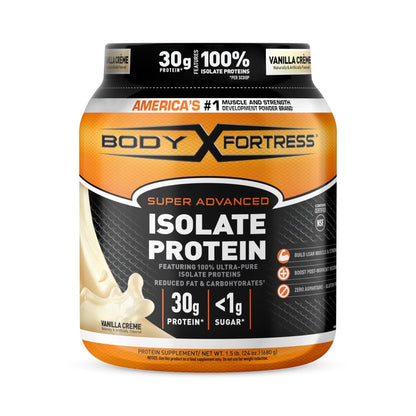 Body Fortress Super Advanced Isolate Protein Powder, Gluten Free, Vanilla Creme Flavored - Maple Wellness Supplements