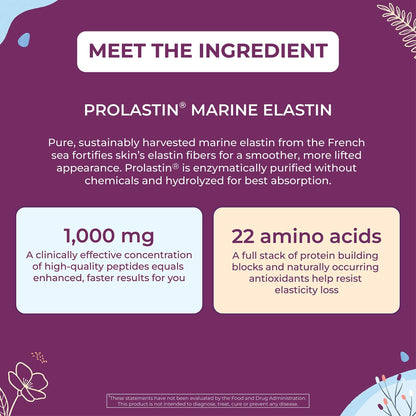 Body Kitchen Pro-Elastin, 1000 mg Elastin Supplement, Help Reduce Signs of Aging, Improved Skin Health, Firmness & Elasticity, Fewer Wrinkles, Veggie Caps, (Pack of 1) - Maple Wellness Supplements