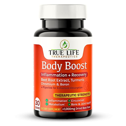 Body Support Tablets – Beet Root Extract, Turmeric Boron & Chromium – Supports Inflammation, Circulation, Hormonal Balance & Metabolic Function – 60ct - 30 Servings - Maple Wellness Supplements