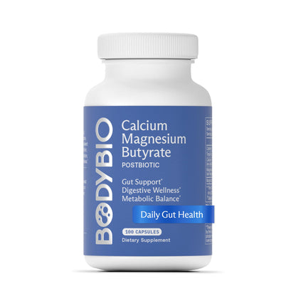 BodyBio Butyrate - Postbiotic for Gut Health, Digestive Support, Bloat, Gas & Constipation Relief, Leaky Gut Repair - Calcium, Magnesium - Maple Wellness Supplements