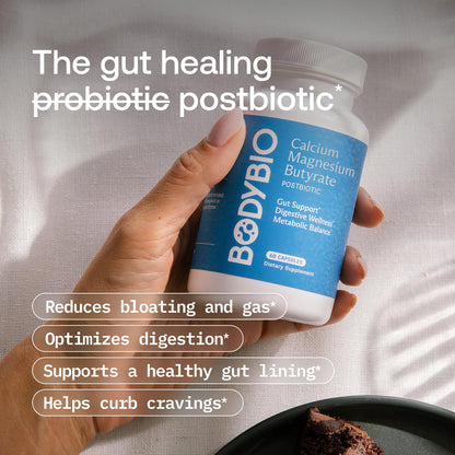 BodyBio Butyrate - Postbiotic for Gut Health, Digestive Support, Bloat, Gas & Constipation Relief, Leaky Gut Repair - Calcium, Magnesium - Maple Wellness Supplements
