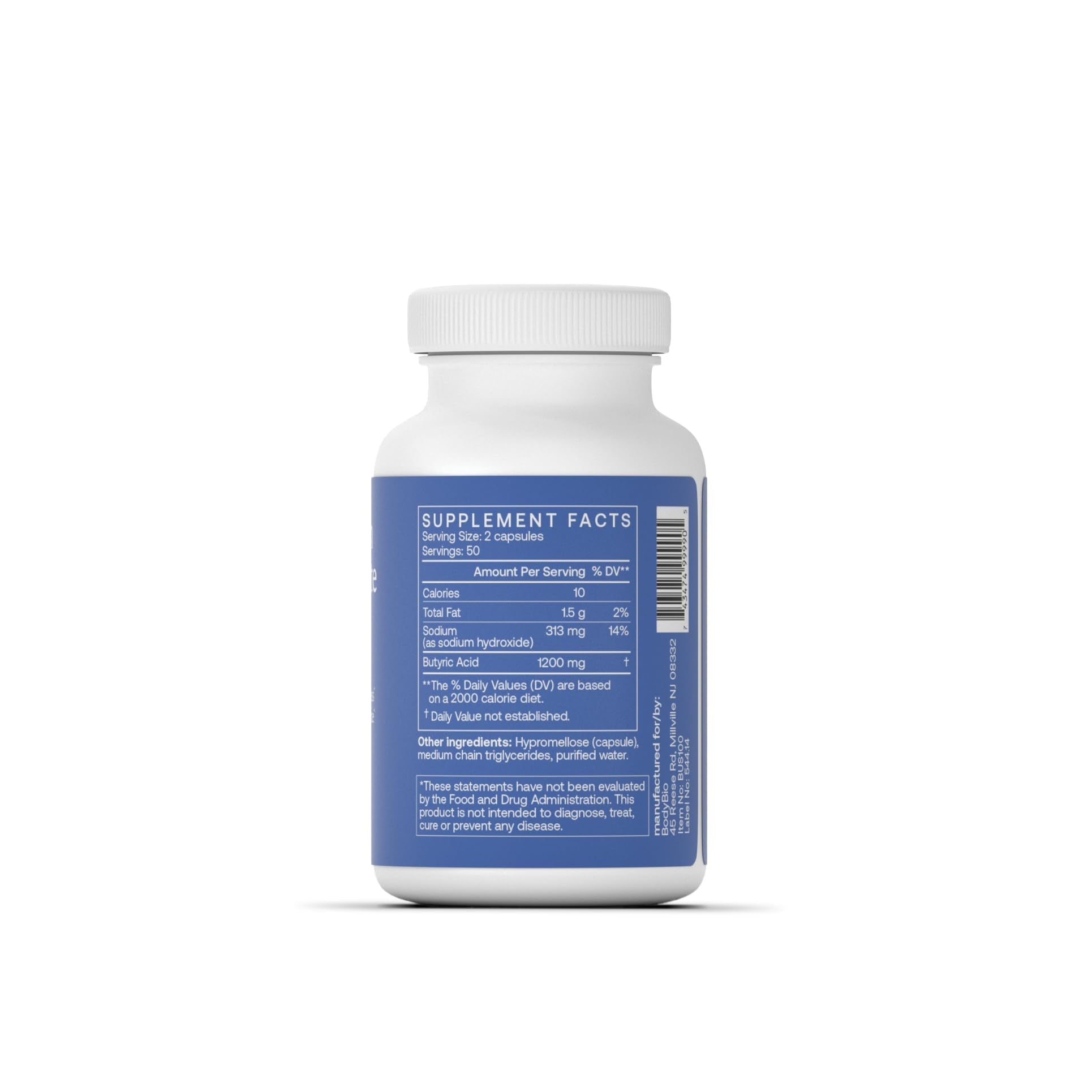 BodyBio Butyrate - Postbiotic for Gut Health, Digestive Support, Bloat, Gas & Constipation Relief, Leaky Gut Repair - Sodium - Maple Wellness Supplements