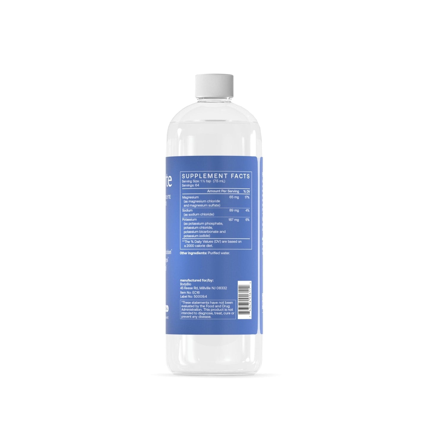 BodyBio e-lyte - Liquid Electrolyte Concentrate for Clean Hydration, Energy & Cramp Relief - No Sugar, No Artificial Flavors, No Fillers, Keto Friendly - Maple Wellness Supplements