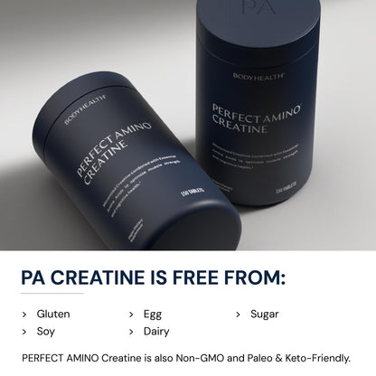 BodyHealth Creatine Monohydrate Tablets – Vegan Pre Workout Supplement with PerfectAmino, BCAAs & EAAs – Keto-Friendly, Muscle Recovery & Energy Support – 5g Creatine Equivalent per Serving - Maple Wellness Supplements