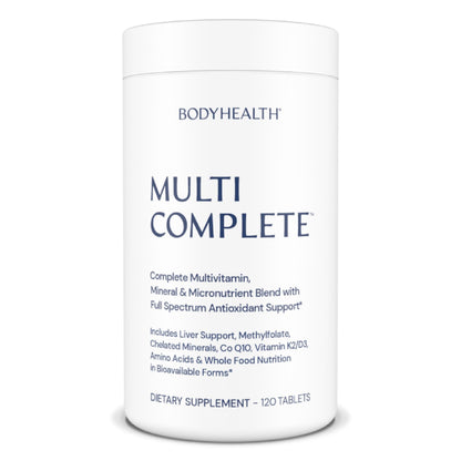 BodyHealth Multi Complete (120 Ct) Daily Multivitamin for Men and Women with Whole Foods, Minerals, Antioxidants, Organic Green Food Concentrates, and Liver Detox Extracts, Non GMO - Maple Wellness Supplements