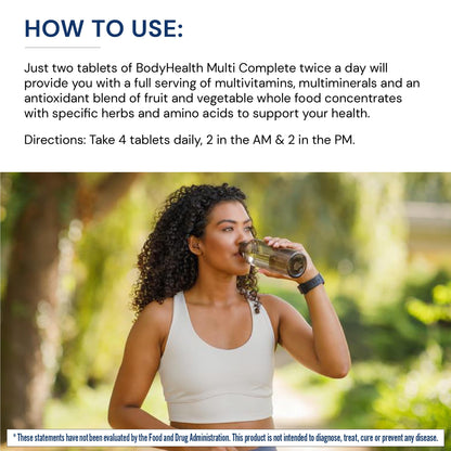 BodyHealth Multi Complete (120 Ct) Daily Multivitamin for Men and Women with Whole Foods, Minerals, Antioxidants, Organic Green Food Concentrates, and Liver Detox Extracts, Non GMO - Maple Wellness Supplements