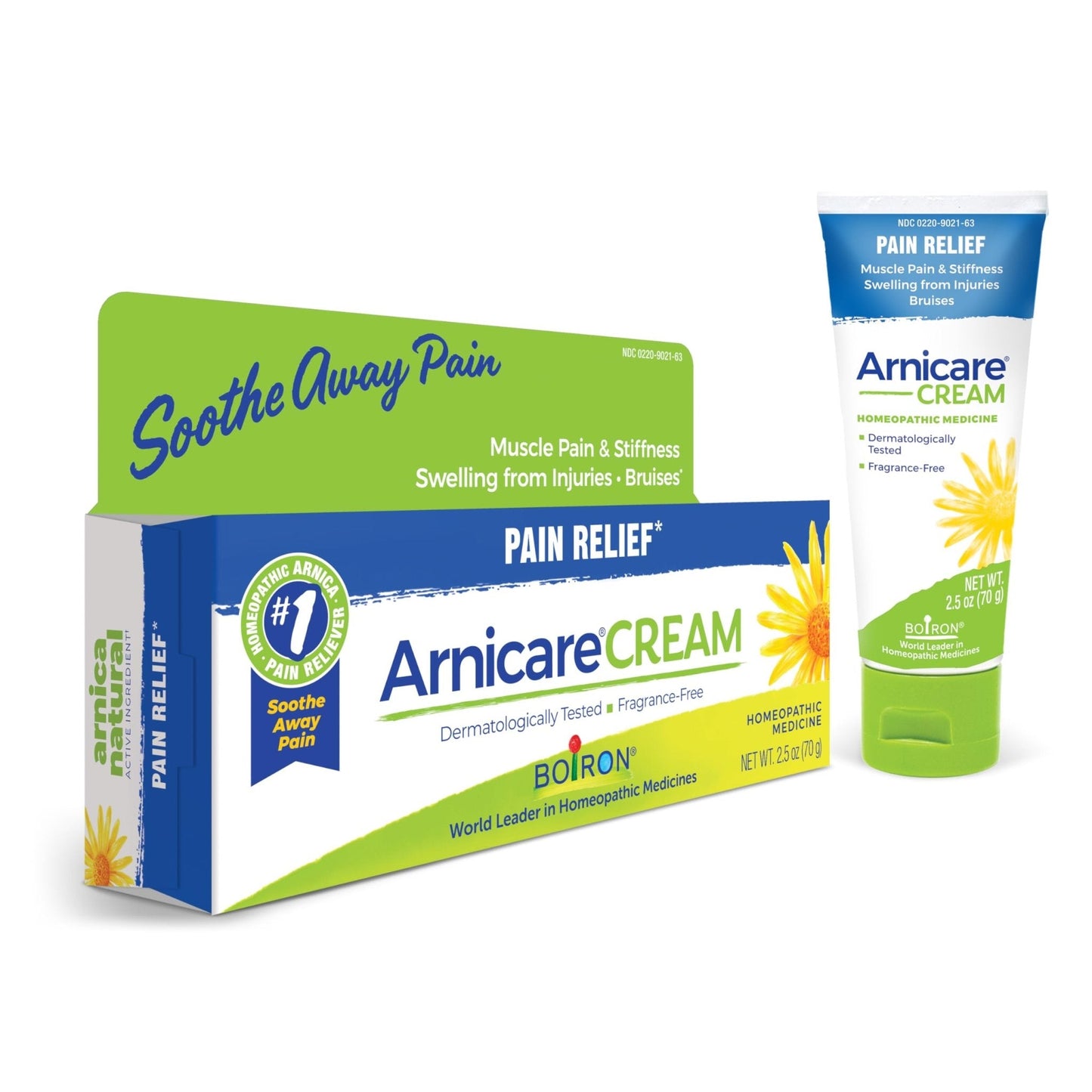 Boiron Arnicare Cream for Joint Pain, Muscle Pain, Swelling, Soreness, Stiffness, and Bruises - Fast Absorbing and Fragrance-Free - 2.5 oz - Maple Wellness Supplements