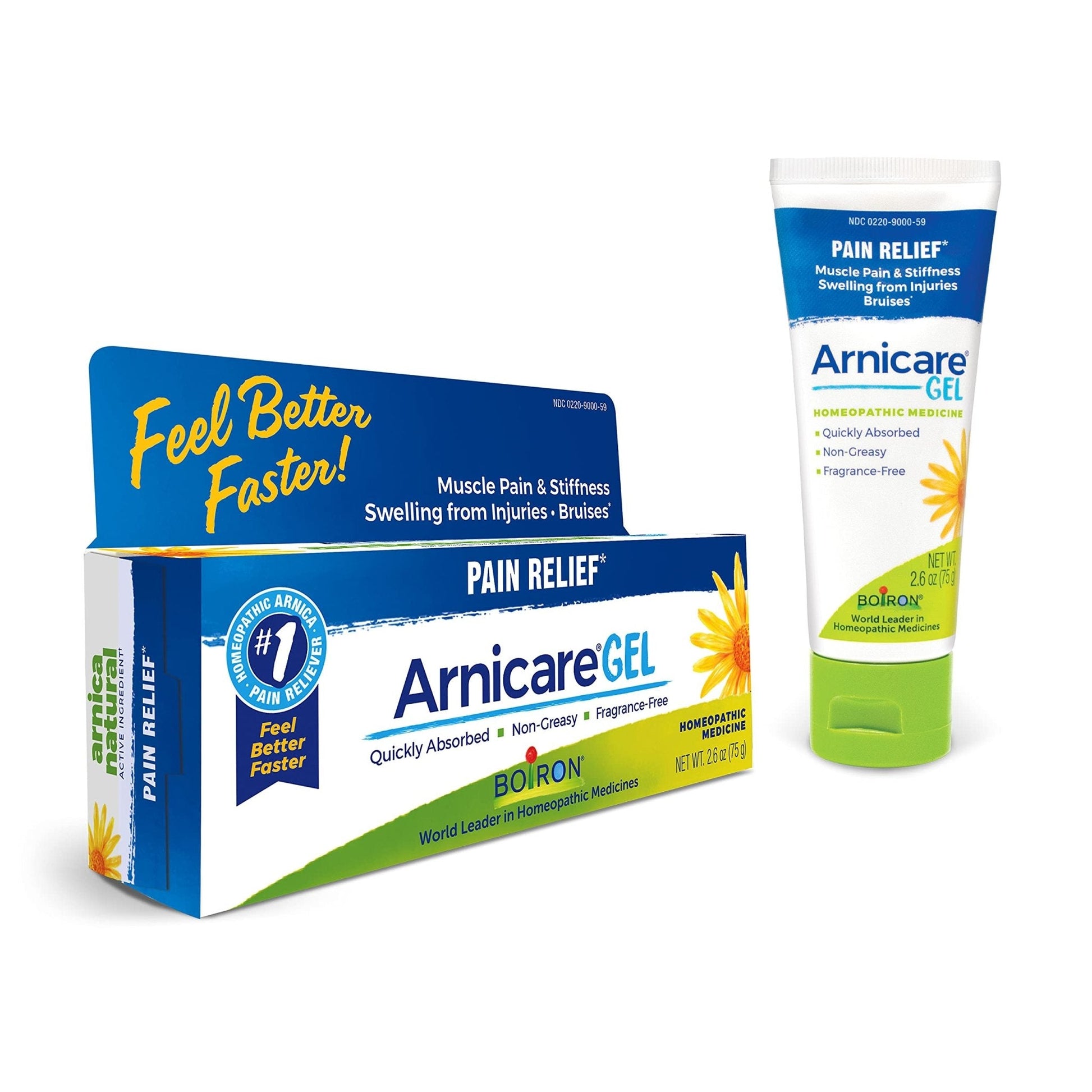 Boiron Arnicare Gel for Joint Pain, Muscle Pain, Swelling, Soreness, and Stiffness - Non-greasy and Fragrance-Free - 2.6 oz - Maple Wellness Supplements