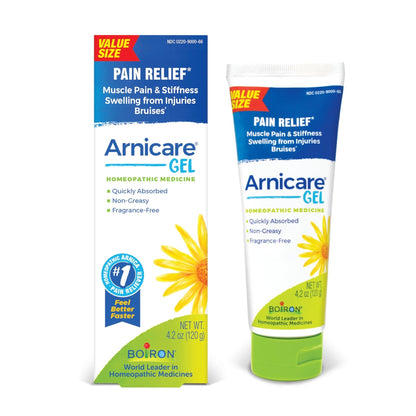 Boiron Arnicare Gel for Relief of Joint Pain, Muscle Pain, Muscle Soreness, and Swelling from Bruises or Injury - Non-greasy and Fragrance-Free - 4.2 oz - Maple Wellness Supplements