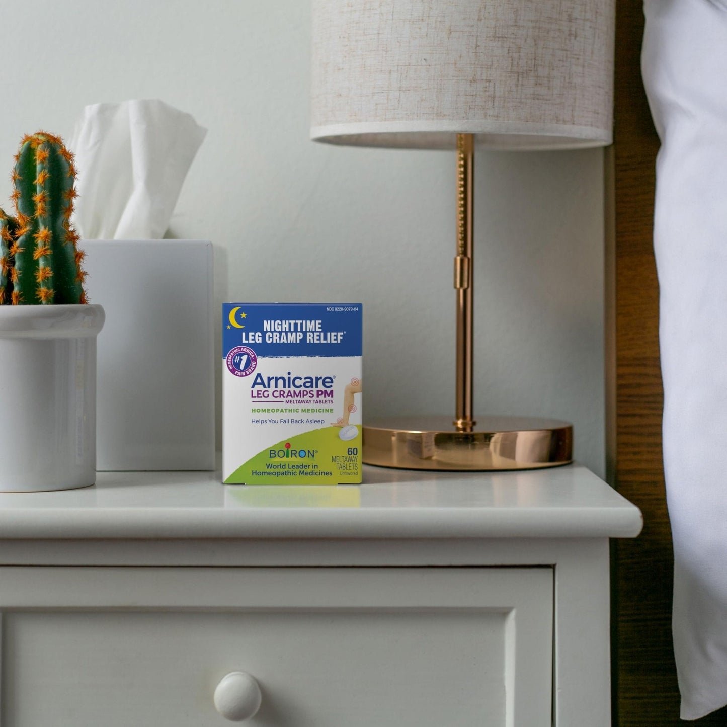 Boiron Arnicare Leg Cramps PM for Nighttime Relief from Cramping and Stiffness in Feet or Calves - 60 Tablets - Maple Wellness Supplements