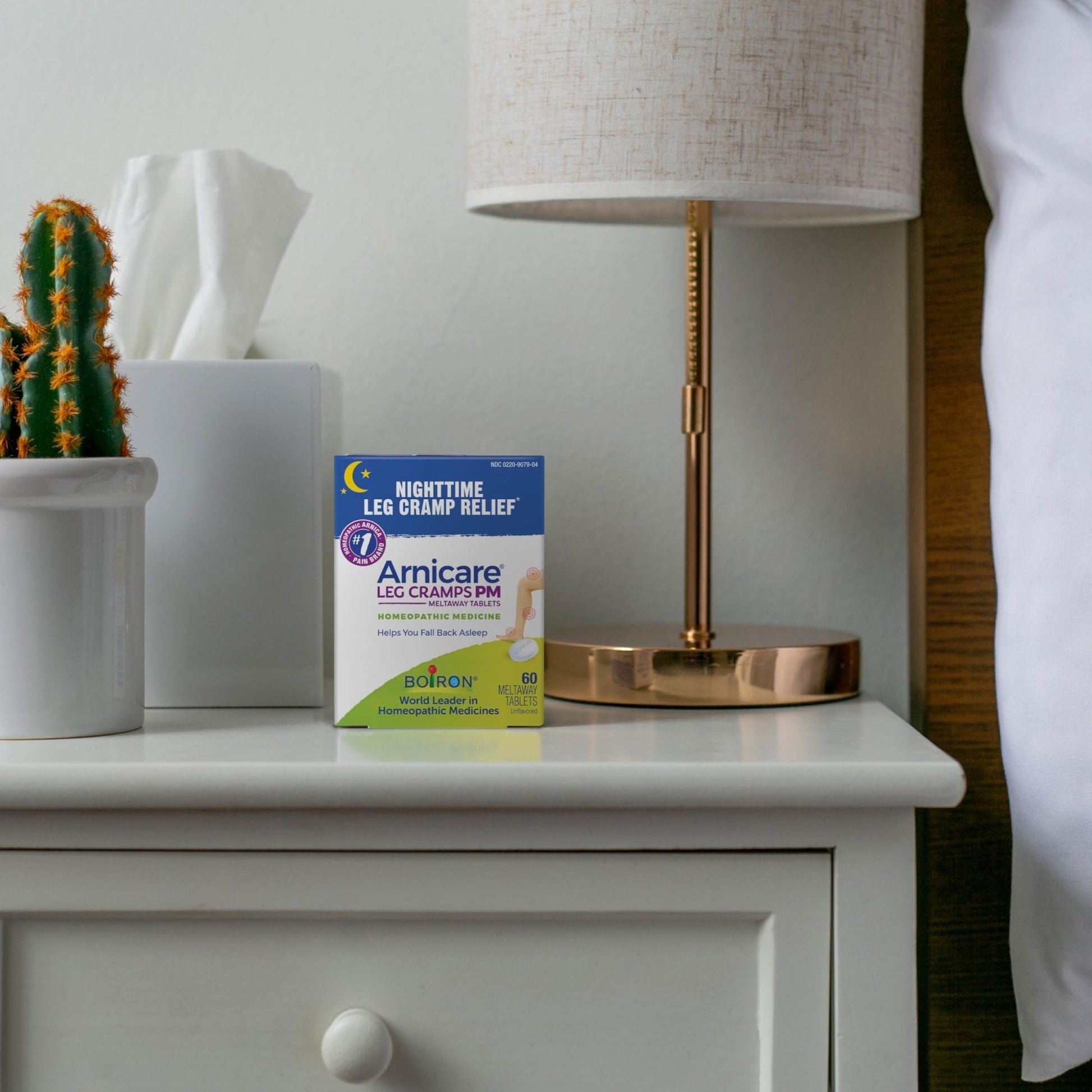 Boiron Arnicare Leg Cramps PM for Nighttime Relief from Cramping and Stiffness in Feet or Calves - 60 Tablets - Maple Wellness Supplements