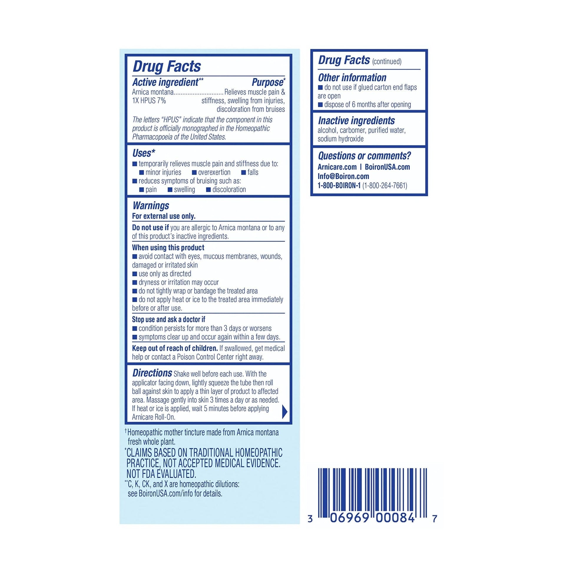 Boiron Arnicare Roll-on gel, for bruising, pain, stiffness, aches, Homeopathic Medicine for Pain Relief, 1.5 Ounce (Pack of 1) - Maple Wellness Supplements