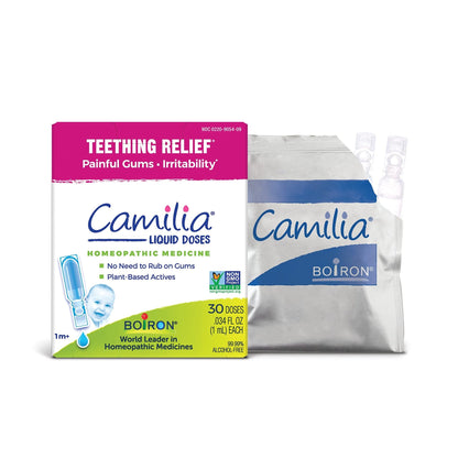 Boiron Camilia Teething Drops for Daytime and Nighttime Relief of Painful or Swollen Gums and Irritability in Babies - 30 Count - Maple Wellness Supplements
