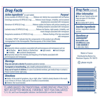 Boiron Cyclease Menopause Tablets for Relief of Hot Flashes, Night Sweats, Irritability, and Mood Swings - 60 Count - Maple Wellness Supplements