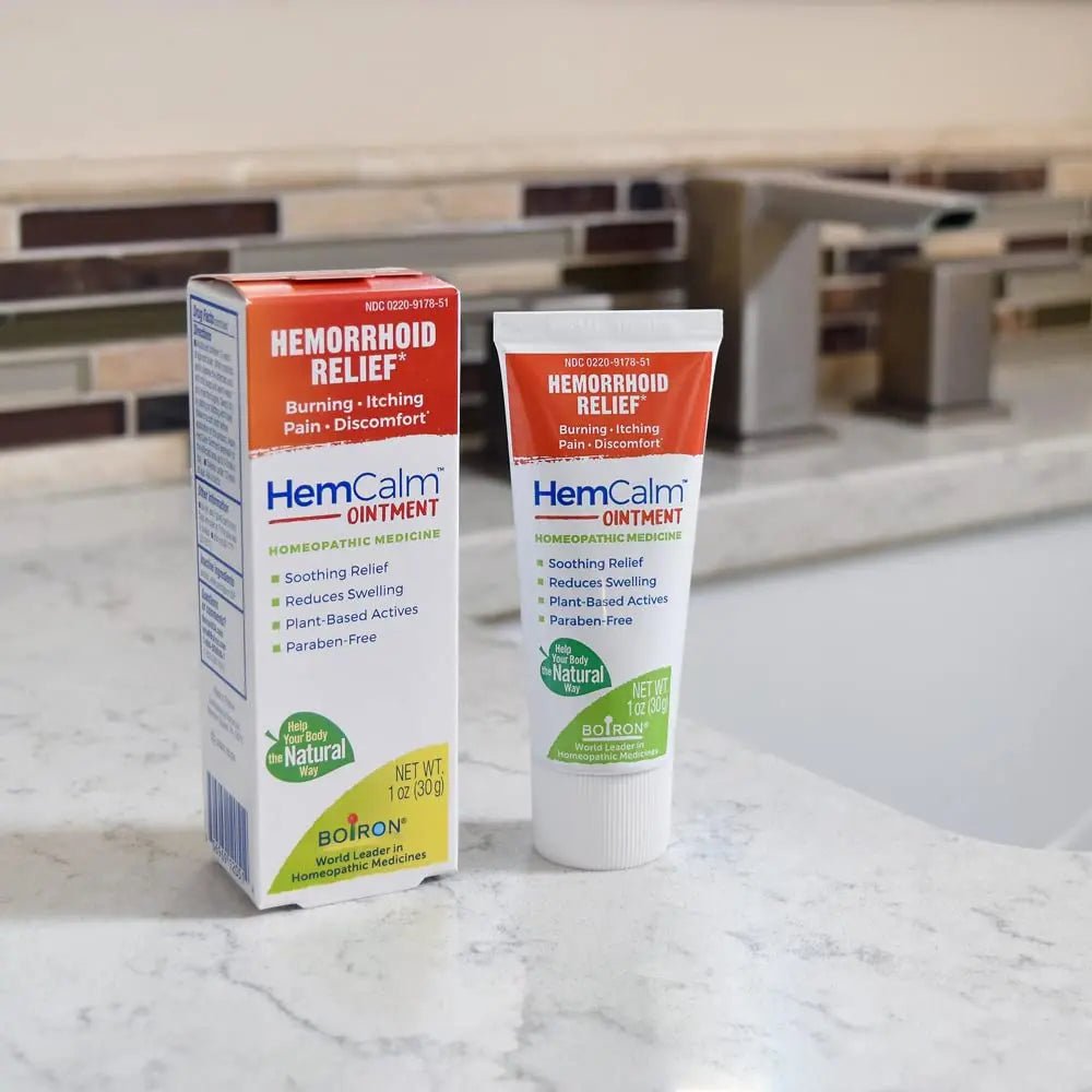 Boiron HemCalm Ointment for Hemorrhoid Relief of Pain, Itching, Swelling or Discomfort - 1 oz - Maple Wellness Supplements