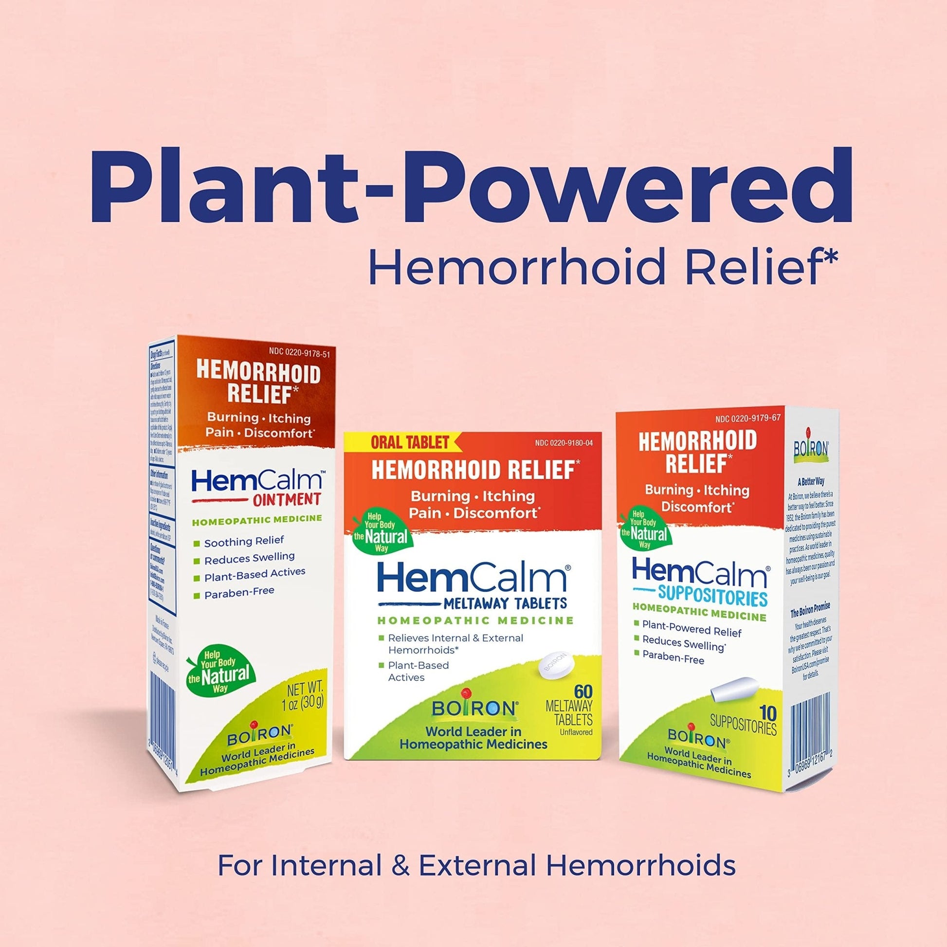 Boiron HemCalm Suppositories for Hemorrhoid Relief of Pain, Itching, Swelling or Discomfort - 10 Count (Pack of 2) - Maple Wellness Supplements