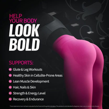 Bold Buns Creatine for Women – Booty Builder Supplement with Collagen & BCAA – Supports Muscle Development, Post-Workout Recovery, Skin Elasticity - Maple Wellness Supplements