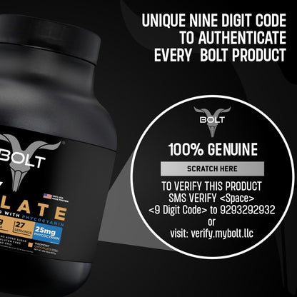 Bolt Nutrition Whey Isolate Protein Powder | with Superfood Phycocyanin | Muscle Strength - Maple Wellness Supplements