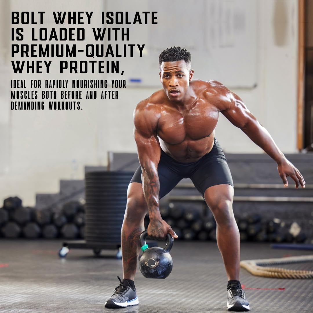 Bolt Nutrition Whey Isolate Protein Powder | with Superfood Phycocyanin | Muscle Strength - Maple Wellness Supplements