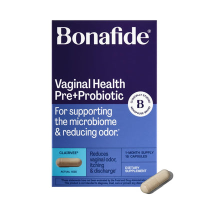 Bonafide Clairvee Vaginal Probiotic for Relief from Odor, Itching, & Discharge. — 1-Month Supply (15 Capsules) - Maple Wellness Supplements