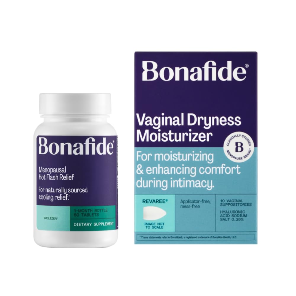 Bonafide Relizen + Revaree – Hormone-Free Relief from Hot Flashes and Night Sweats During Menopause* + Vaginal Moisturizer with Hyaluronic Acid – 1 Month Supply - Maple Wellness Supplements