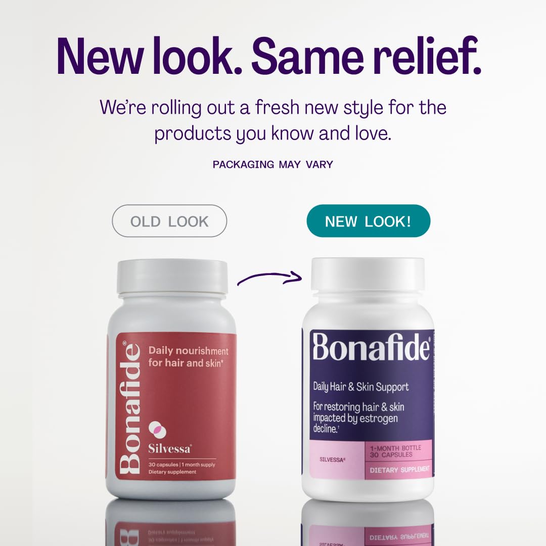 Bonafide Silvessa Hair & Skin Support Capsules – Hormone-Free, Drug-Free Daily Nourishment for Hair & Skin During Menopause – 30 Day Supply (30 Capsules) - Maple Wellness Supplements