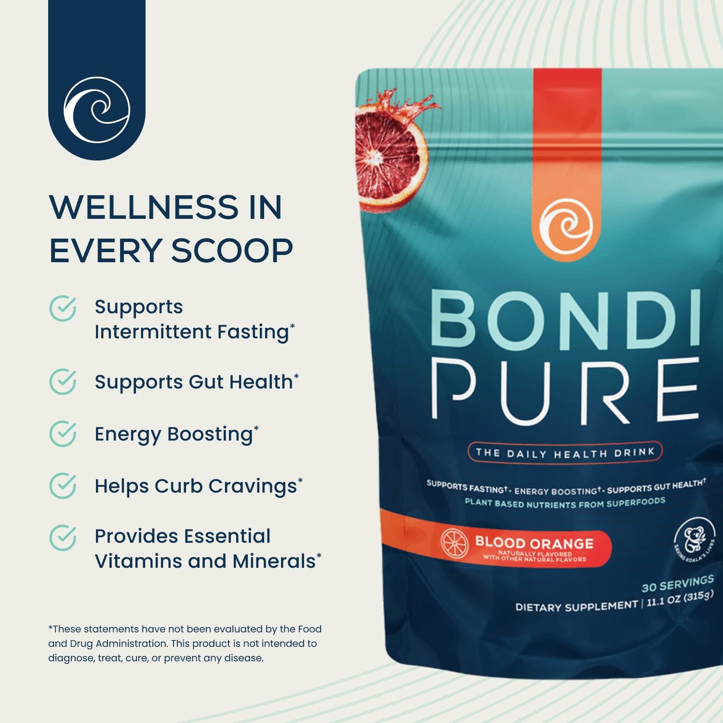 Bondi Pure - Daily Health & Detox Drink - Promote Gut Health & Energy Support During a Cleanse or Intermittent Fasting - Plant-Based Fibers, - Maple Wellness Supplements
