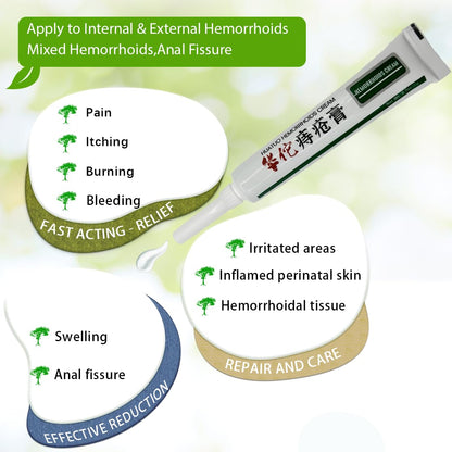 BONIORRI Hemorrhoid & Fissure Relief Cream – Maximum Strength Hemorrhoid Cream, Herbs Fast Acting Ingredients. (0.7 oz Total) - Maple Wellness Supplements